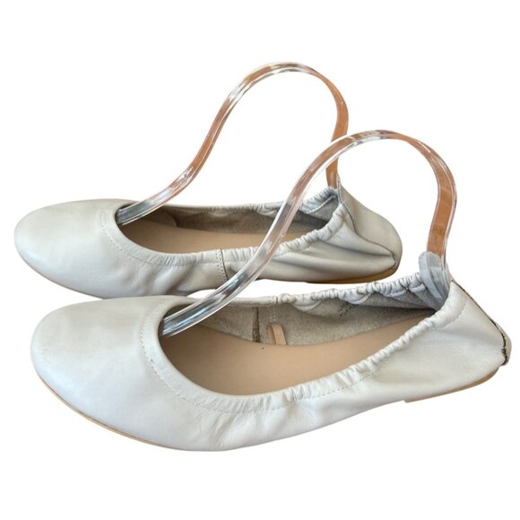 Woolworth Beige Ballet Flats Women's Size 6 Genuine Leather Comfy Minimalist - Picture 4 of 9